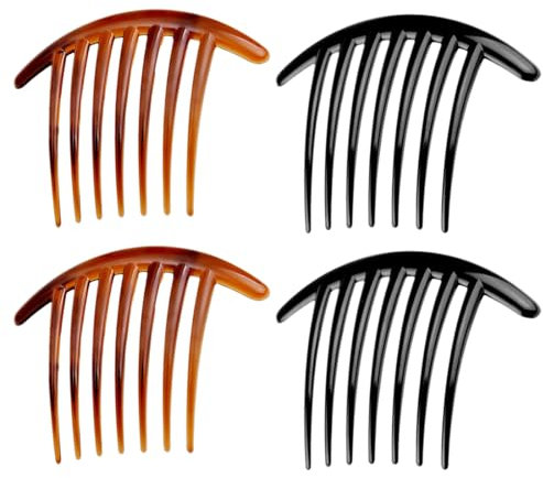 Haar Steckkamm 4 Stück Zähne Haarkamm Haarschmuck Haarspange Kamm für Frauen Mädchen Geschenk, Haarspange Kämme Acryl Seitenkamm Einsteckkamm Frauen Damen Seitenkämme Kopfschmuck Haarschmuck