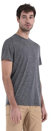 ICEBREAKER Men Merino 150 Tech Lite III SS Tee Gritstone HTHR-013