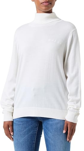 Armani Exchange Damen Turtle Neck, Ribbed Cuffs, Side Embroidered Logo Sweater