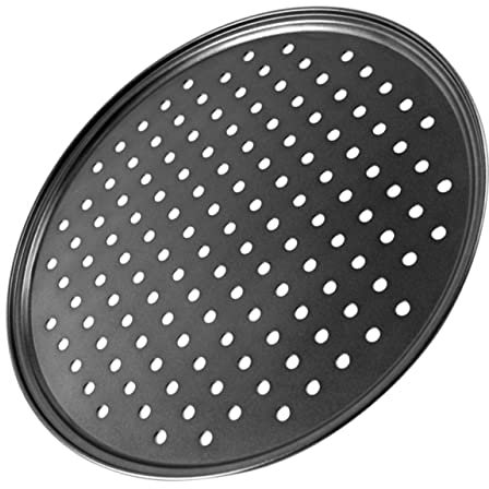 VINTORKY Bandeja De Pizza Perforada Bandeja De Pizza De Acero Antiadherente Utensilio para Hornear Redondo para Cocinar El Horno