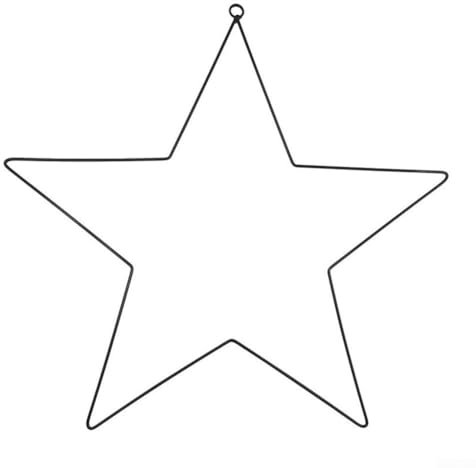 Zoegneer Schwarzer Sternförmiger Kranzring aus Metall, große Girlande, Kreolen, fünfzackiger Sternreifen, Eisen, Traumfänger, Urlaubsdekoration (30 cm)