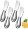 PCXWTLN Butter Spreader Knives Set, 4pcs Stainless Steel Cheese and Butter Spreader 5.23 Inch Butter Knife Pastry Knife for Cold Butter Cheese Jam (Silver)