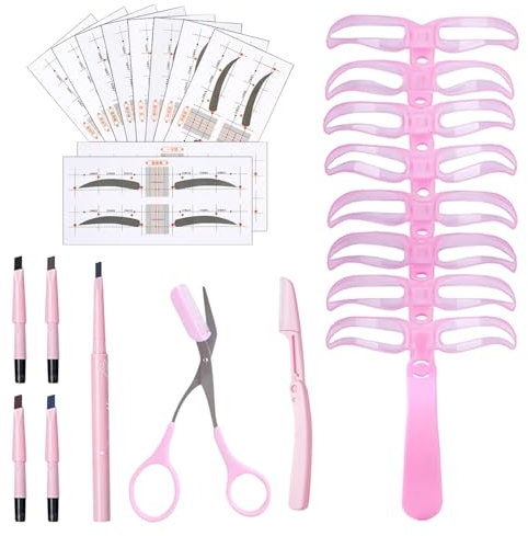 Augenbraue Schablone Set, Augenbrauen Shaper Kit, Wiederverwendbar Augenbrauen Schablone, Augenbrauen Schablone für Anfänger, für Frauen Mädchen Makeup Werkzeug