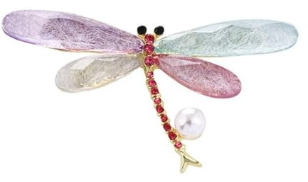Pastell Libelle Brosche für Frauen Gold Detail in einem Schmuck-Geschenkbeutel, Resin