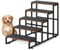 CADUKE Haustiertreppe, 5 Stufen, robuste Hundetreppe/Katzentreppe für kleine & große Hunde, Hundetreppen für Sofa, Bett, 40 x 75,5 x 52,7 cm, Metall und Holz, Braun und Schwarz