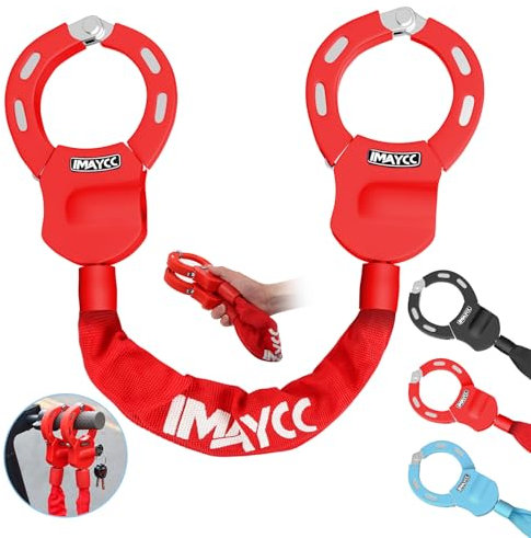 IMAYCC Cerradura para patinete electrónico, cerradura de esposas con llave, cerradura para scooter eléctrico con funda de bloqueo de goma, candado de alta seguridad, ideal para scooters eléctricos,