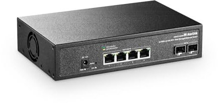 MokerLink 6 Port 10Gbps Managed Switch, 4x10G Etheret RJ45, 2x10G SFP+ Support 1G and 10G SFP+, 120Gbps Bandwidth, Small L2 Web Managed Network Switch
