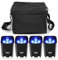 PUZILOZA 4er 108W Akku LED Par Scheinwerfer Wiederaufladbarer APP-Steuerung mit Tasche, RGBWA+UV DMX-512 Bühnenlicht Uplight mit Fernbedienung für DJ Bar KTV Hochzeit Geburtsta