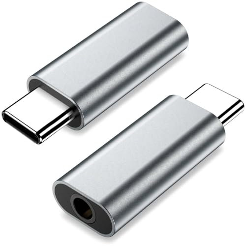 Adaptador USB C a Jack 3,5mm, USB Tipo c a Audio para iPhone 16 15 Pro MAX Plus, Adaptador Auriculares Tipo C para Samsung Galaxy S24 S23 Ultra Note 20 A54, para Huawei P50 P40/Mate 30 20 -Gris Acero