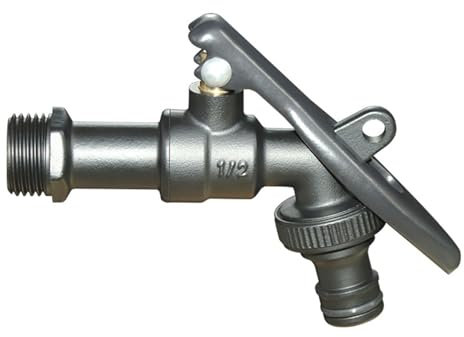 SXWYLZ Robinet Exterieur Jardin 1/2 Noir Robinet Jardin Laiton Robinet Fontaine Exterieur Jardin Robinet Mural Eau Froide Serrure de Robinet D'Extérieur Robinet Jardin