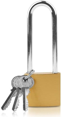 Heavy Duty Waterproof Long Shackle Padlock with Keys - High Security Lock for Shed, Gym, Warehouse, Garage, Garden Gate, Fence - 40mm