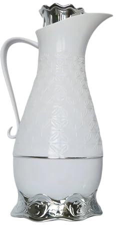 Hervidor aislante de 800 ml, termo al vacío con aislamiento térmico para 24 horas, botella de hotel (plata)