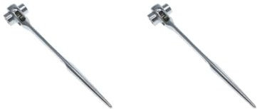 Feriuzymix Set di 2 chiavi a cricchetto per ponteggi e ponteggi, colore argento, 21-22 mm