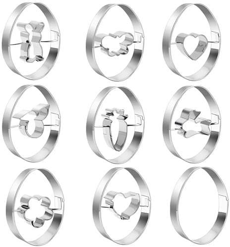 Osterplätzchen Ausstechformen, 9 Stück Oster Ausstecher Set, Ideales Ostergeschenk mit Backzubereitung (Ostern-9)