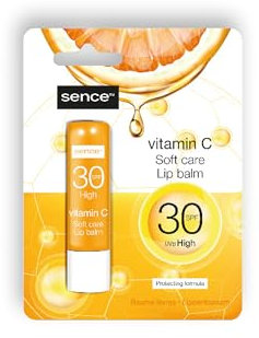 Sence Vitamin C Lippenbalsam mit LSF30, Vitamin E und Olivenöl, vegan beauty lip balm, kosmetik lippenstift, Lippenpflege gegen trockene Lippen, für Männer und Frauen, 2er Pack (2 x 1 Stift)