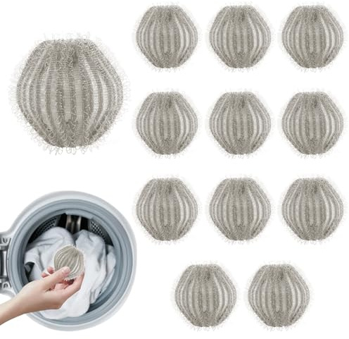 Colorich 12 Stück Wiederverwendbare Tierhaarentferner Waschmaschine, Fusselball für Waschmaschine, Wäschebälle Tierhaarentferner, Haarfänger Waschmaschine für Katzenhaarentferner Hundehaare