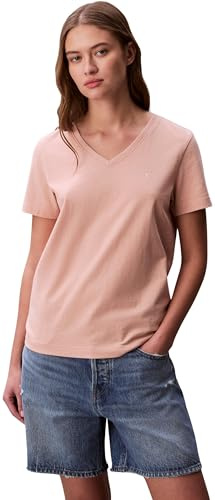 Calvin Klein Damen T-Shirt Kurzarm Archive Jersey Tee mit V-Ausschnitt