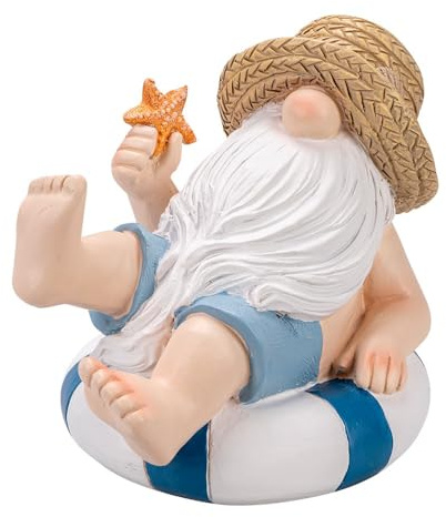 Ideen mit Herz | Deko-Figur Wichtel auf Schwimmring 1 | Maritime Dekoration Bad | witziger Gartenzwerg | Sommer, Strand und Urlaub