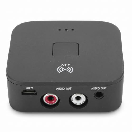 Vvikizy Blue Tooth 5.0 Receiver, NFC -Audioadapter mit Geräuschreduzierung der HiFi -Klangqualität, Drahtloser Blue Zahn -Lautsprecher -Konverter für TV -Auto -Heimkino -Laptop