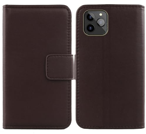 Cheshaoping Echt Leder Tasche Für Allview Soul X10 6.52 Hülle Handy Flip Lederhülle Handyhülle Kartenfächer Schutz Premium Case Cover Etui (Dark Braun)
