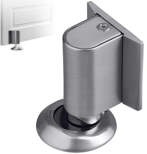 Door Stops, Adjustable Magnetic Door Stopper, Aluminum Alloy No Drill Installation, Floor Doorstop Magnetic Door Catch, Universal for Floor & Doors up to 22mm Gap