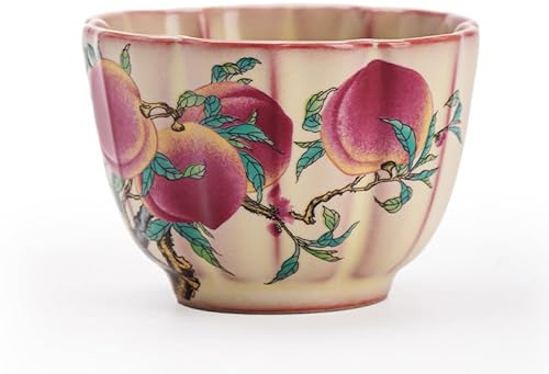 AERTSDFGT Small Tea Cups Ceramic Pastel Lard Jelly Nine Peach Tea Cup Host Guest Exquisite Kungfu Teacup