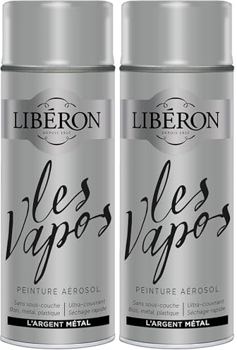 Libéron Peinture aérosol Les vapos, L'argent Métallisé, 400ML (Lot de 2)