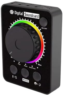 Soundkarte - Externer Audio-Schnittstellen-Hub, Streaming-Sprachwechsler, interaktives empfindliches Touch-Panel, -Gesangsüberwachungspuffer, Studioaufnahmeausrüstung für Content Creator