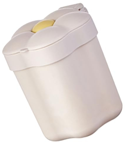 OEBUAFI Mini Papelera de Escritorio, Papelera de Flores Compacta con Gran Apertura, 1 de Escritorio para Artículos Pequeños de Plástico (WHITE)