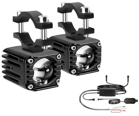 Kairiyard Motorrad 80W Zusatzscheinwerfer Frontscheinwerfer,verstellbare Nebelscheinwerfer, IP68 wasserdicht, Offroad-Fahrlichter für Nachtfahrten, Weiß Fern & Abblendlicht, kompatibel mit ATV & UTV