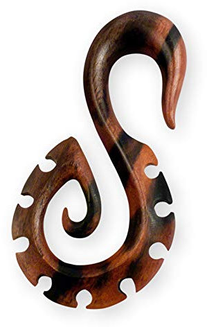 Fly Style Dehnspirale aus Tigerholz · Zackenförmiger Holz Expander 4-12 mm, Grösse:4 mm