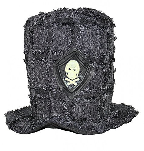 Foxxeo Totenkopf Zylinder Vampir grau Erwachsene Vampirzylinder Halloweenhut Halloween Hut Totengräber Zylinderhut