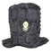 Foxxeo Totenkopf Zylinder Vampir grau Erwachsene Vampirzylinder Halloweenhut Halloween Hut Totengräber Zylinderhut
