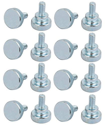 sourcing map 16 Stück M4x8mm Flacher gerändelter Kopf Vollgewinde Daumenschrauben bolzen DE de