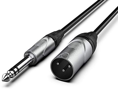 Audibax Pro Cable XLR Macho a Jack Balanceado 1.5 Metros, para Micrófono, Negro