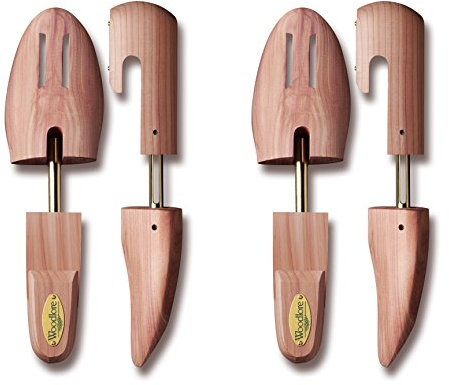 Woodlore Men’s Cedar Wood Shoe Trees (2 Pairs) Adjustable, Aromatic, USA Made