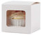 Komonee 50 x Cupcake Boxes Individual White Single Fairy Cup Cake With Clear Window Cardboard Packaging Box Baking Kids Muffins Cookies Brownies Christmas Bake Weddings