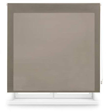 Blindecor Ara | Lichtdurchlässiges Rollo | Braun | 120 x 250 cm (BxH) | Stoffgröße 117 x 245 cm | Rollos für fenster