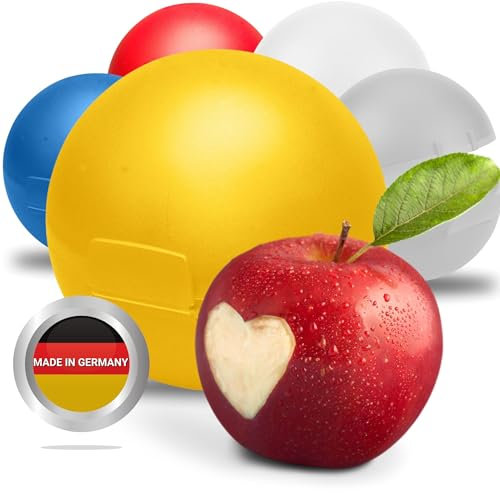 Uakeii Apfelbox für die Schule aus Kunststoff - Apfeldose BPA-frei - Perfekt für den Transport von Äpfeln (Gelb)