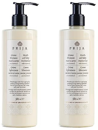 Prija Hands and Body Moisturiser Hydrates and Protects the Skin with Vitamin E, Helps Protect Skin from Ageing by Creating Long Lasting Hidration 2 x 380ml