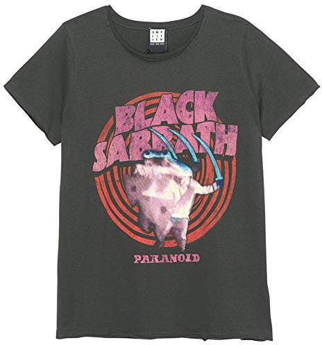 Amplified Sabbath Paranoid Womens T-Shirt, Charcoal, XL