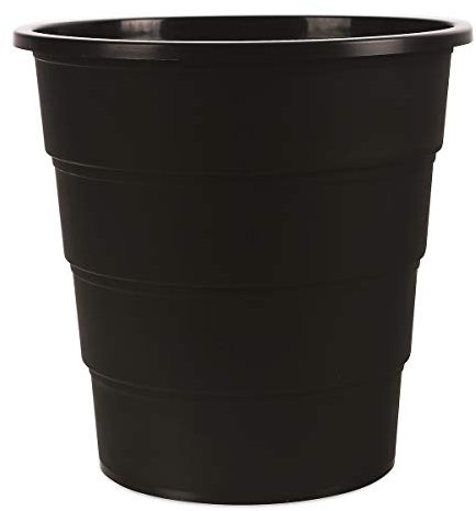 Office Products Model 19054621-05 Abfallkorb Papierkorb 16 Liter Kunststoff Mülleimer Design Abfallbehälter rund Für Büro Küche; 1 Stück Schwarz Elegant und Praktisch Stabil Maße: 30,8 x 31 x 30,8 cm