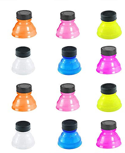 12 Stück Deckel für Getränkedosen, wiederverwendbar, für Bierflaschen, kohlensäurehaltige Getränke und andere Getränkedosen (bunt)
