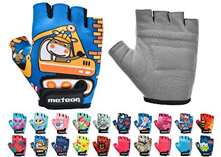 meteor Kinder Fahrradhandschuhe Bike Gel BMX Handschuh Jungen Fahrrad Handschuhe Mädchen radhandschuhe Scooter radhandschuhe Kinder Tretroller Handschuhe Fahr-Rad