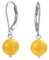 Orecchini Pendenti A Sfera Con Perla Rotonda Semplice In Diaspro Giallo Morbido Per Donna .925 Sterling Silver