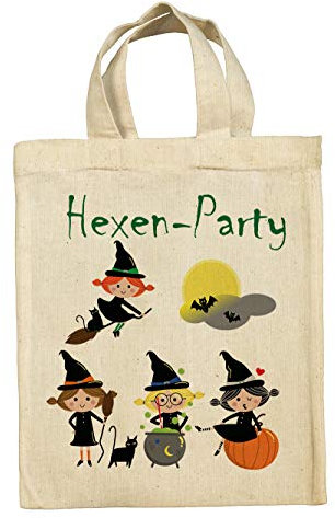 clothinx Lustige Kindergeburtstag Mitgebsel Tasche Beutel im Set mit Geburtstag Motto Hexen 10er Pack