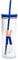 Kate Spade New York Insulated Initial Tumbler with Reusable Straw, 20 Ounce Acrylic Travel Cup with Lid, K (Blue)