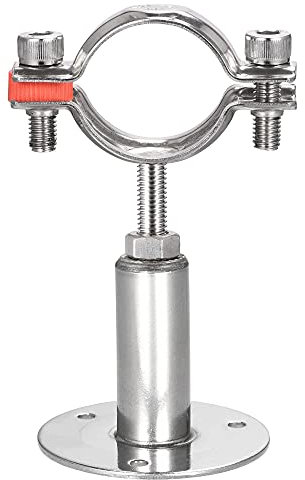 sourcing map Wall Mount Ceiling Mount Pipe Support, 304 Stainless Steel Adjustable Pipe Bracket Clamp for 38-40mm Pipe