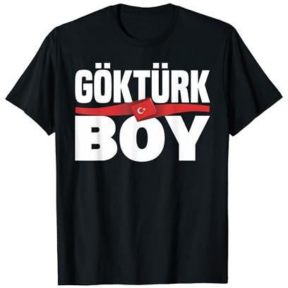 Türkei Urlaub Geschenk für Türkei Göktürk Junge T-Shirt Schwarz Klein Klassische Passform Kurzarm