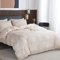 Parure de Lit Beige de Motif Feuilles Tropicales, 1 x Housse de Couette 200x200 cm 2 Personnes et 2 x Taies d'oreiller 65x65 cm, Sets de Linge Très Doux Literie Tropicale avec Fermeture Eclair